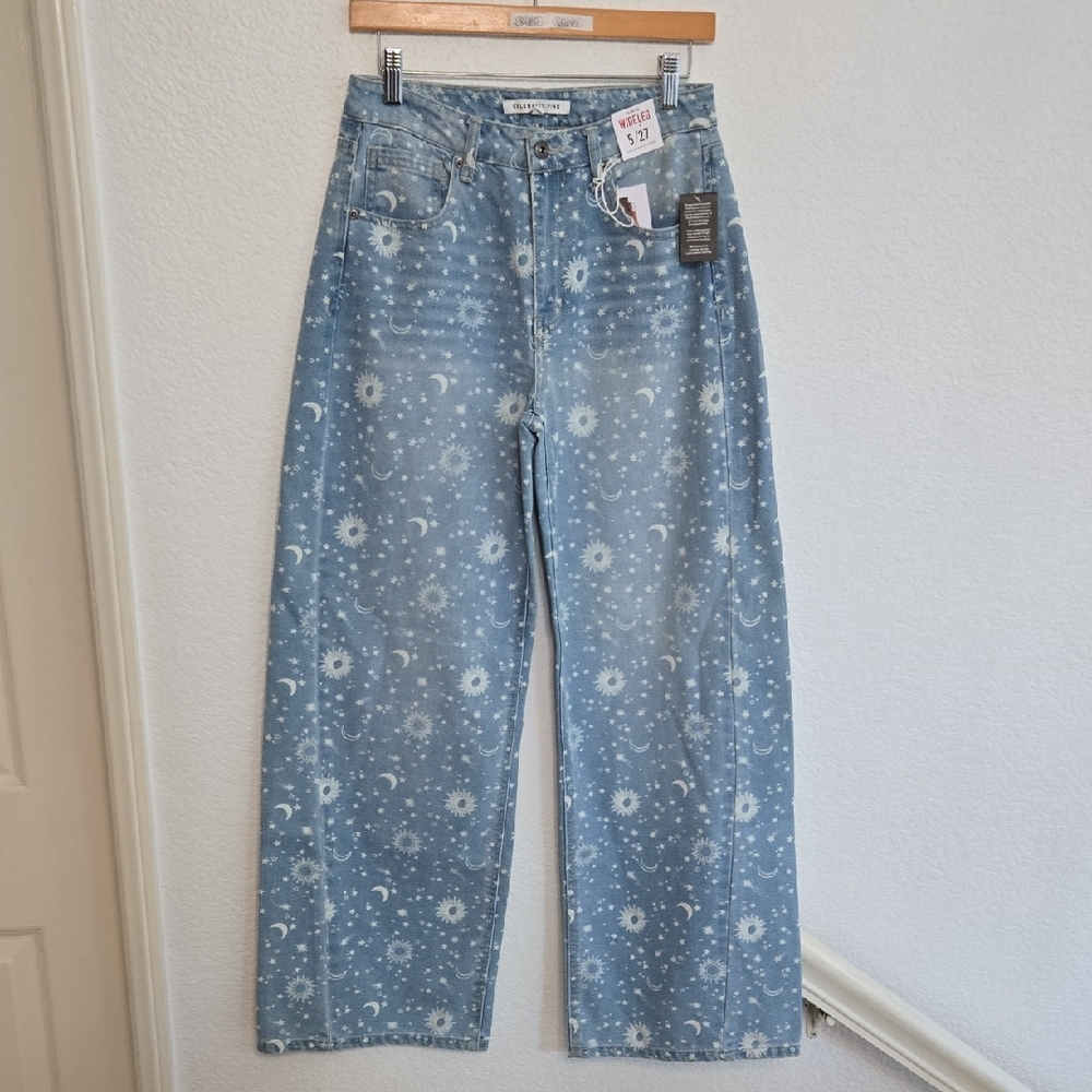Women's Moon & Sun Patterned Jeans